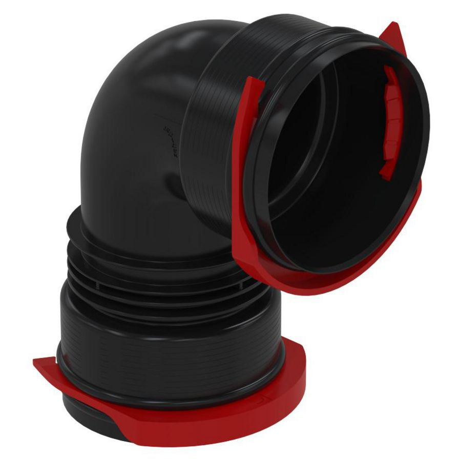 Bocht ComfoTube  90mm 90° RapidLock excl. o-ringen Zehnder