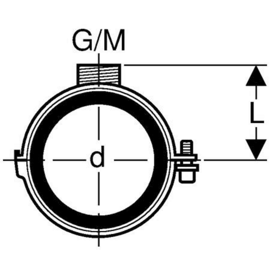 Geluidsisolatiebeugel 75mm M10 Geberit