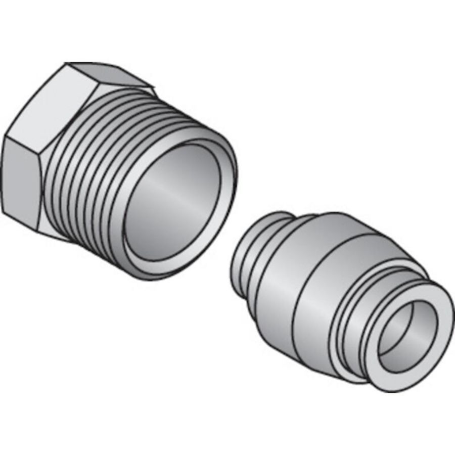 Schroefkoppeling MLC tbv Danfoss 16x2mm-1/2"bt. Uponor
