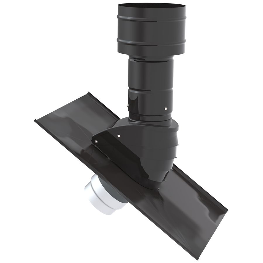 Ventilatiedakdoorvoer instelbaar 6-60°  Ø200mm zwart incl. universele pan Zehnder