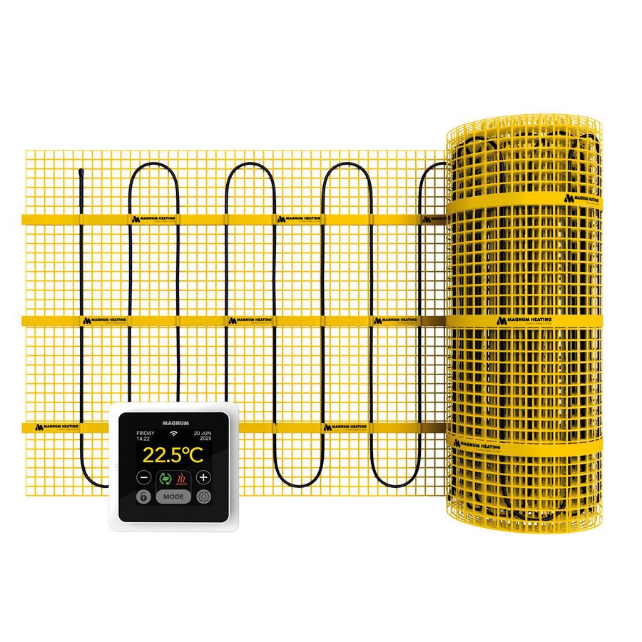 Set elektrische vloerverwarming MAT 1875W 15m² incl. WIFI thermostaat wit MAGNUM