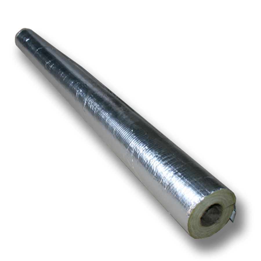 Lengte a 1mtr. buisisolatie serie 810 alu.folie 60mm isolatiedikte 25mm Rockwool
