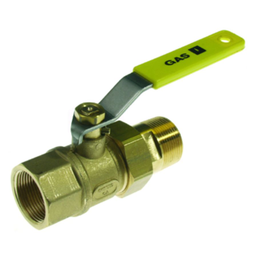 Gaskogelkraan messing 1.1/2"bn.xkoppeling bt. recht g (test cth) VSH