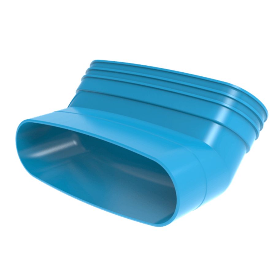 Staande bocht lijm 45° PVC luchtverdeelsysteem VENTIZA blauw (235x80mm) mof/spie Wavin