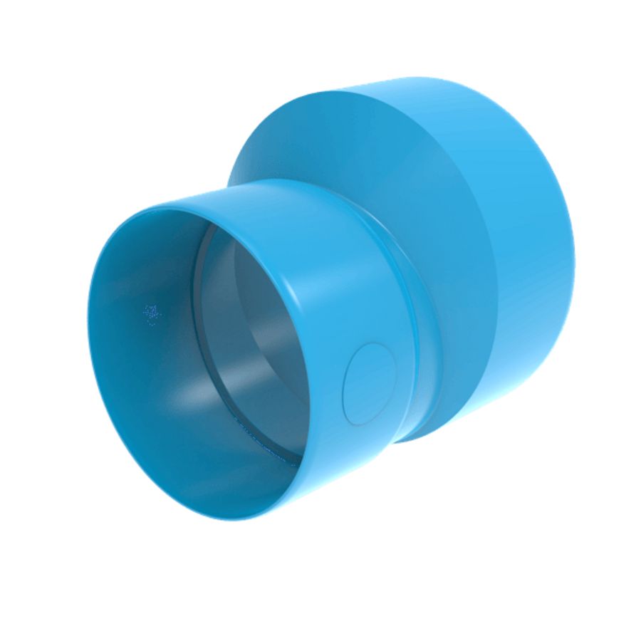 Verloop Excentrisch PVC luchtverdeelsysteem VENTIZA blauw Ø160xØ125mm spie/mof Wavin