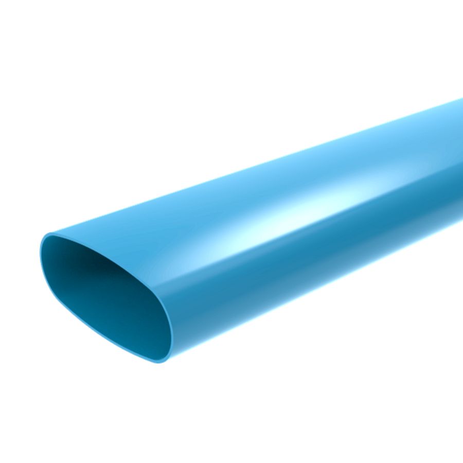 Lengte a 5mtr. kanaal ovaal (195x80mm) PVC luchtverdeelsysteem VENTIZA blauw Wavin