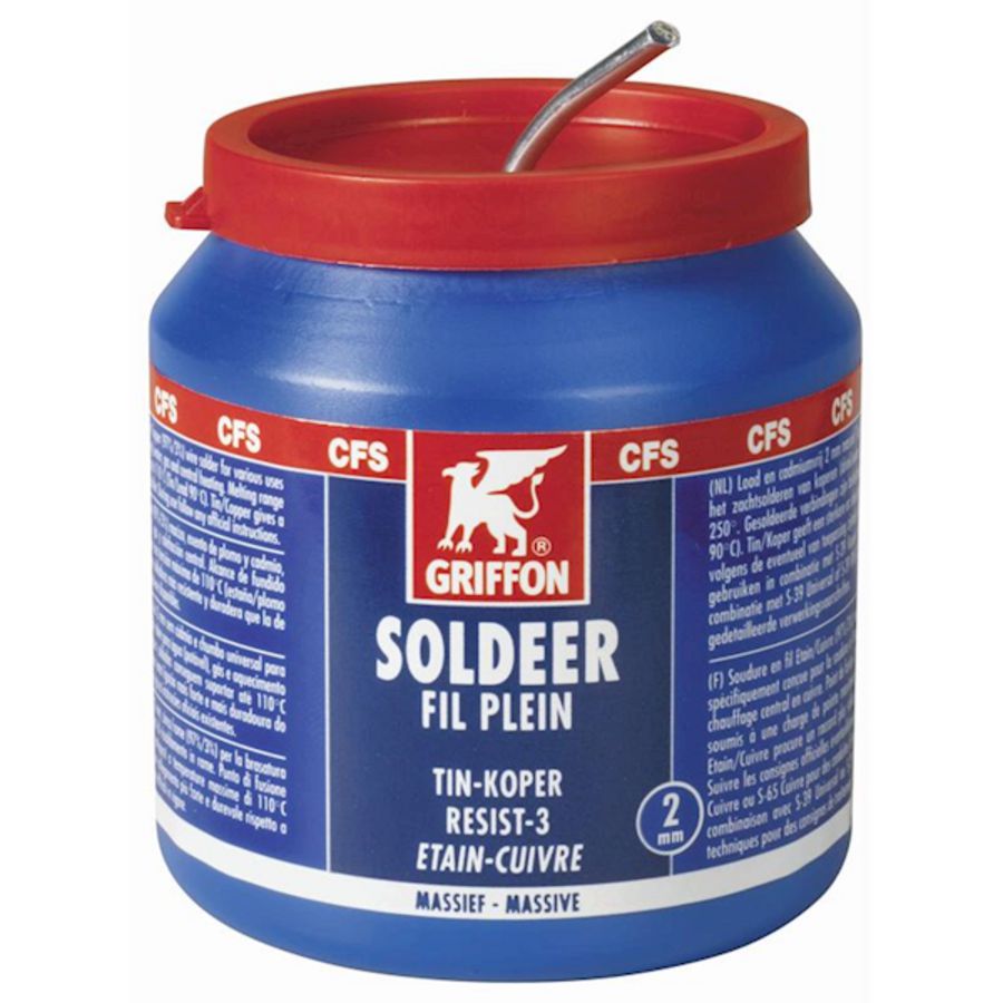 Pot a 500gr. soldeer Tin-Koper 97/3 Resist-3 2mm Griffon
