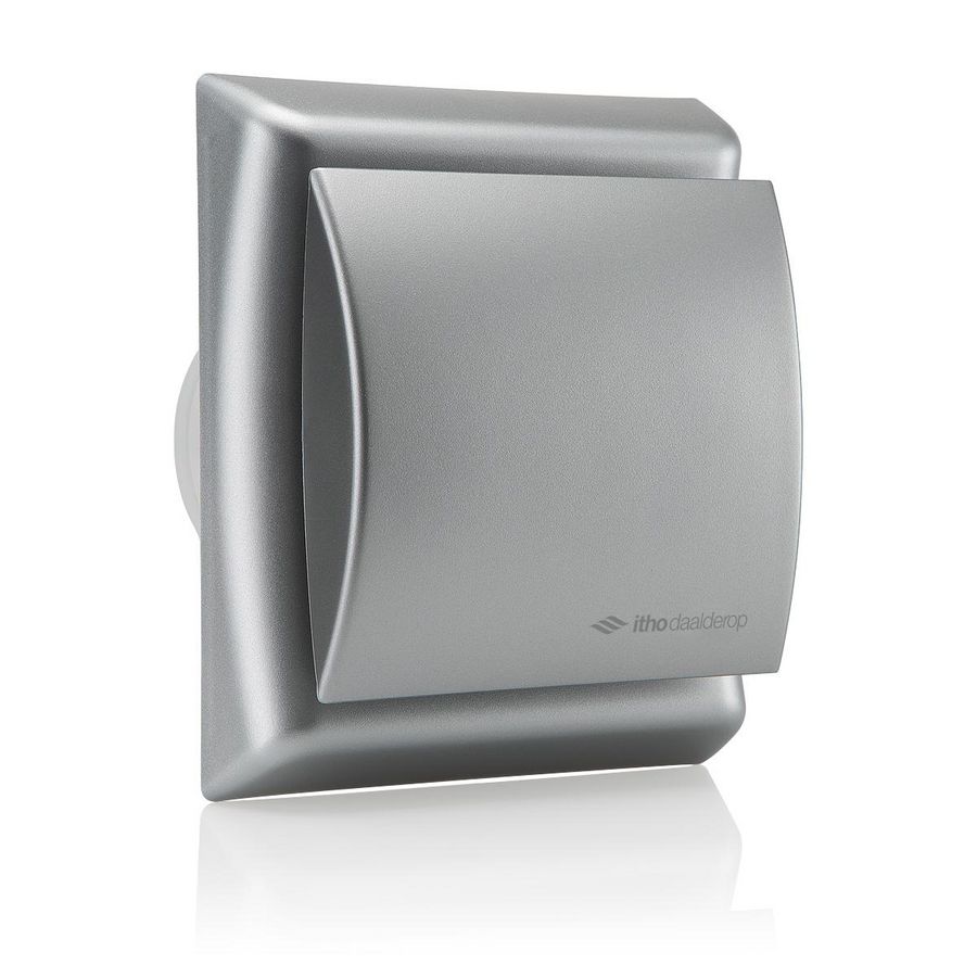 Badkamer en toilet ventilator mat zilver BTVZ-N211T m. timer Itho Daalderop