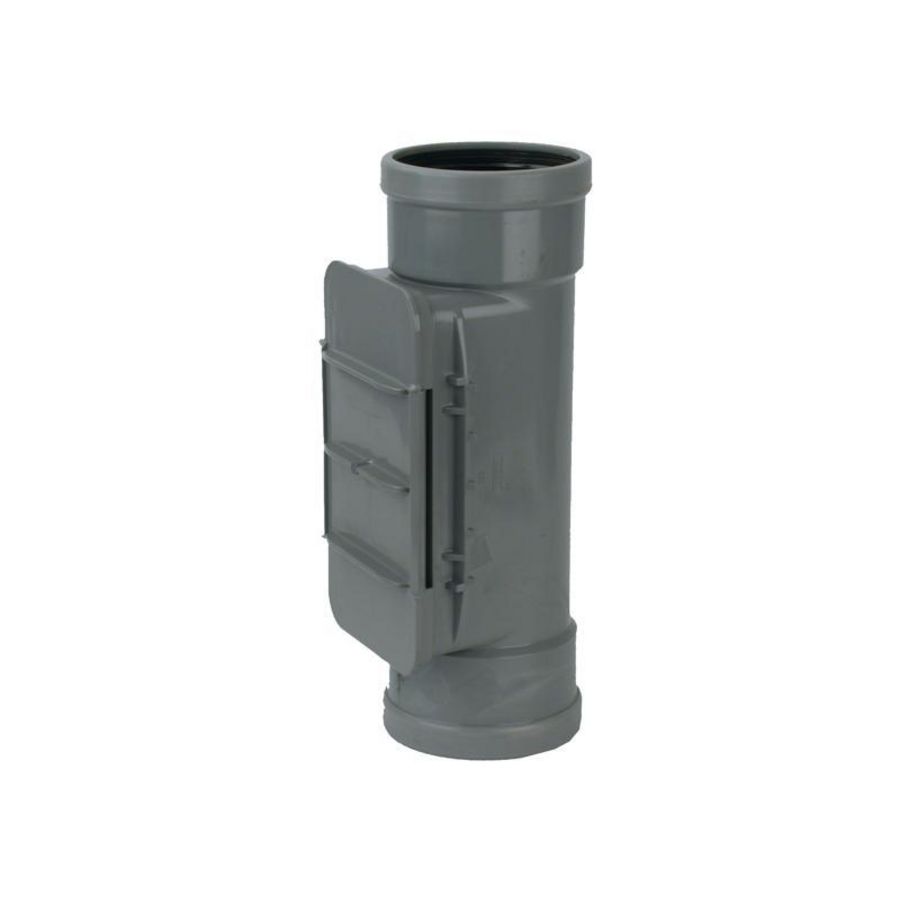 Wafix PVC manchet ontstoppingsstuk + klemdeksel 125mm SN4 grijs mof/mof Wavin