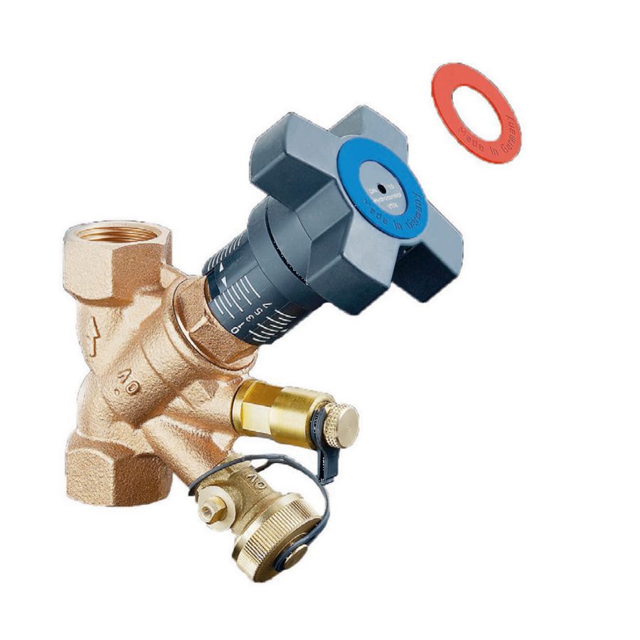 Inregelafsluiter VTR PN25 1.1/4" + meetafsl. + v/a-kraan Komfort