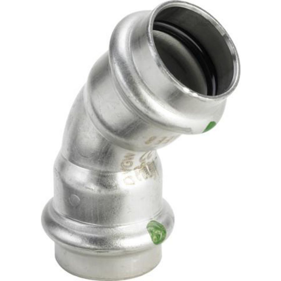 Bochtkoppeling 45° Sanpress Inox 22x22mm Viega