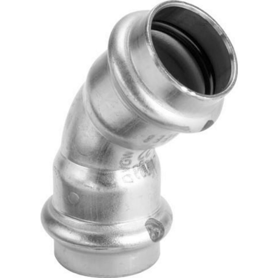 Bochtkoppeling 45° Sanpress Inox 22x22mm Viega