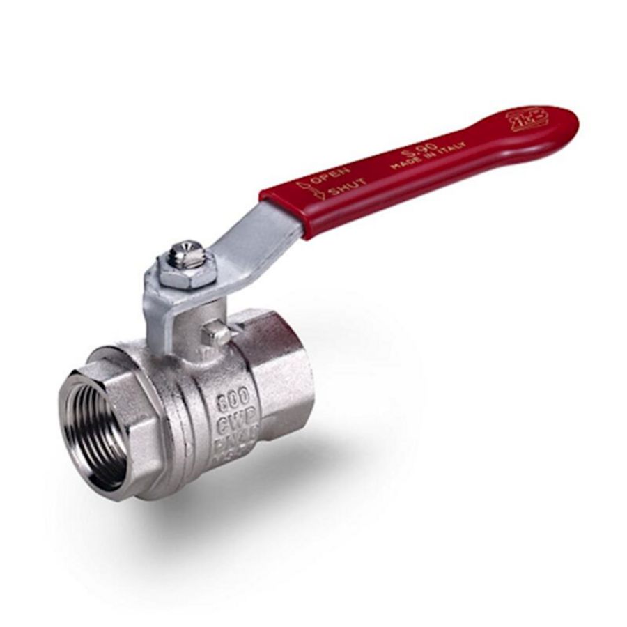 kogelkraan  S90 1.1/2"bn.xbn. DN40 vern Geo hendel rood RUB