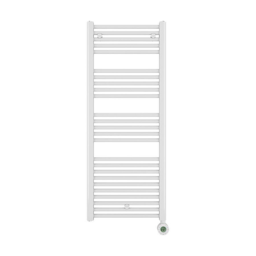 Elektr. handdoekradiator CALOR-V2 WHITE 700W 500X1352mm snoer 1,2mtr + stekker incl. regeling MASTERWATT