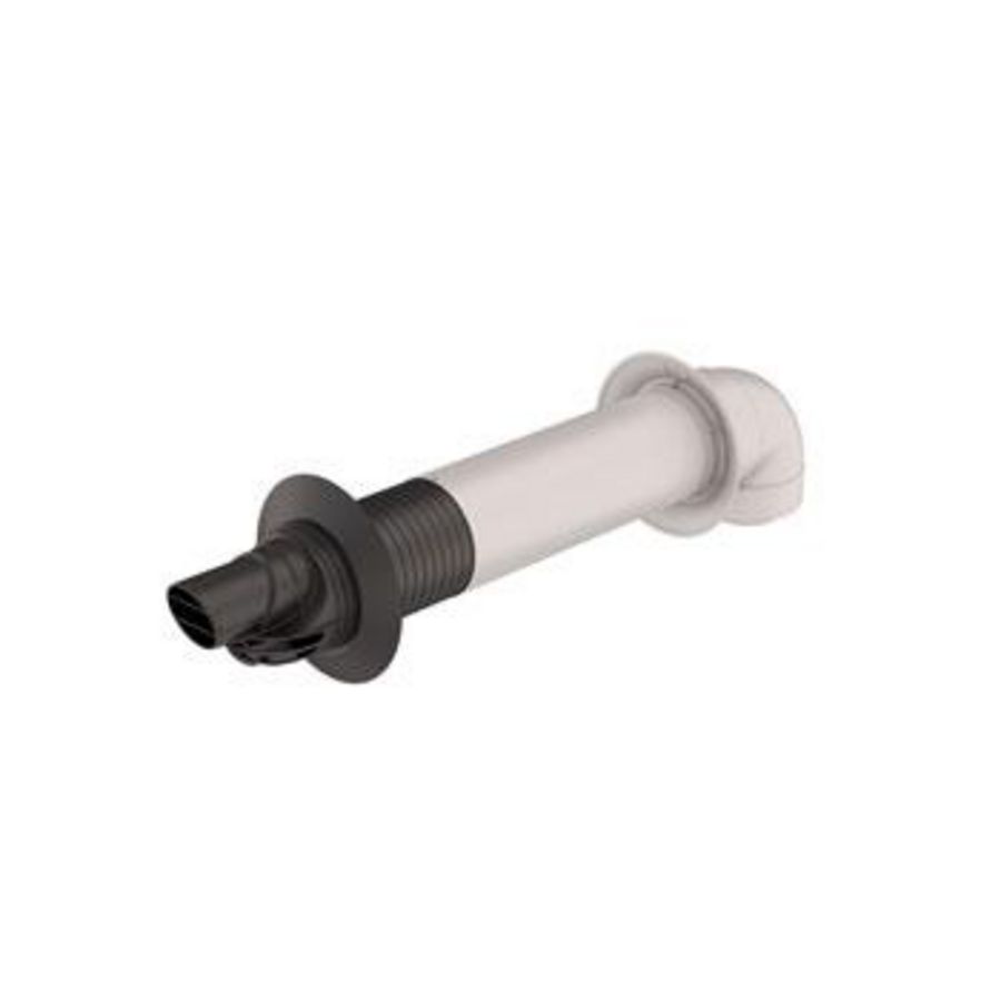 Rolux 5H Muurdoorvoer HR Ø60/100 concentrisch telesc. met bocht 87° Ubbink