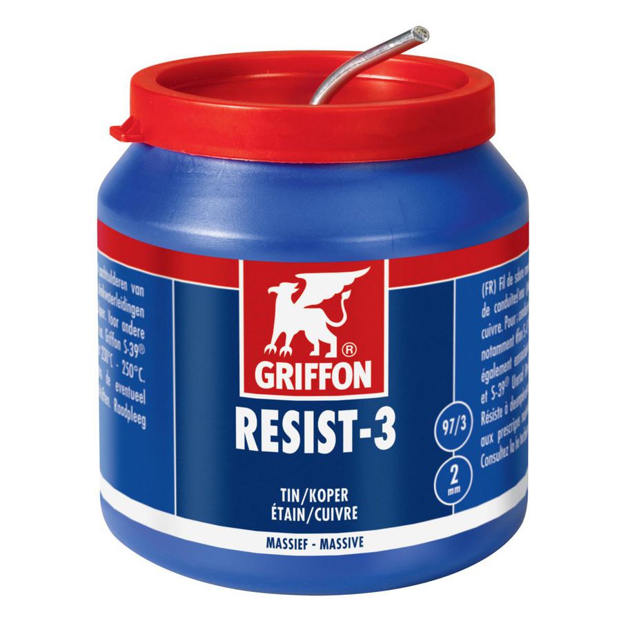 Pot a 500gr. soldeer Tin-Koper 97/3 Resist-3 2mm Griffon