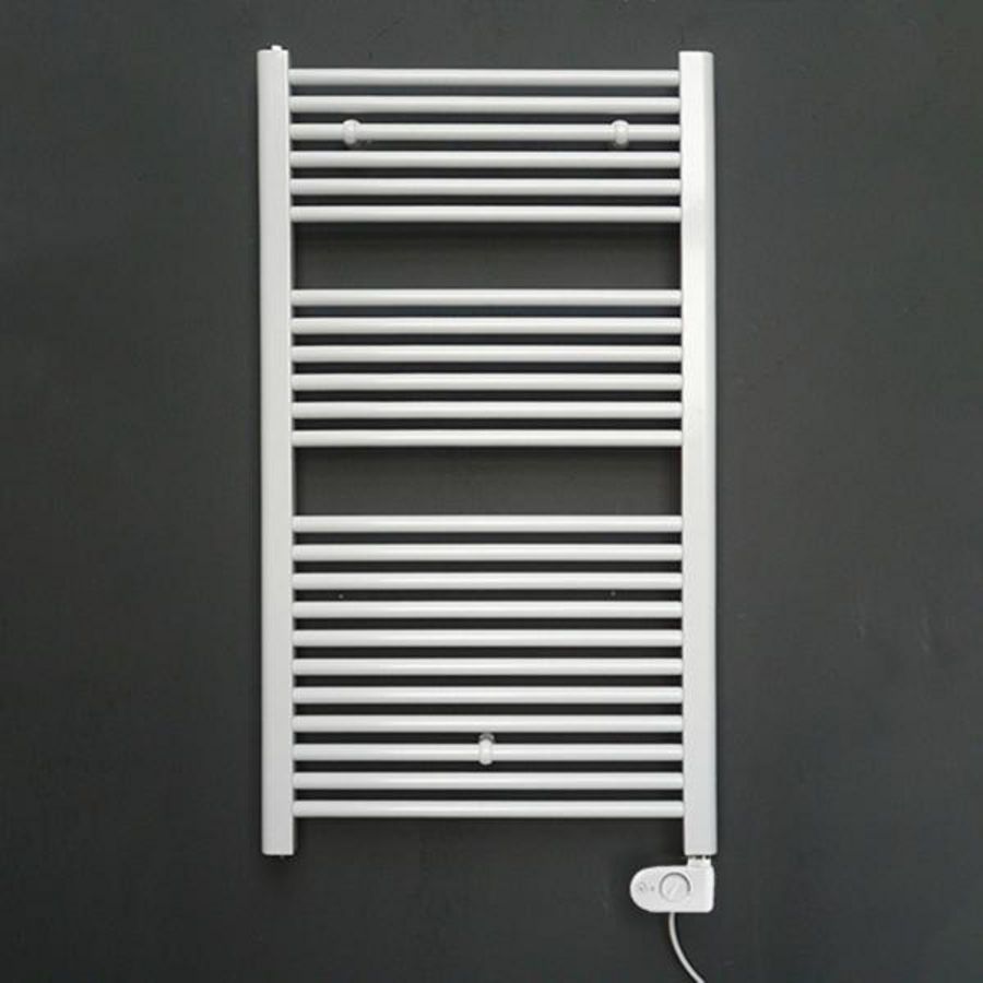 Elektr. handdoekradiator CALOR SELECT 500W wit 500x910mm incl. snoer 1,2mtr + stekker incl. analoge regeling MASTERWATT