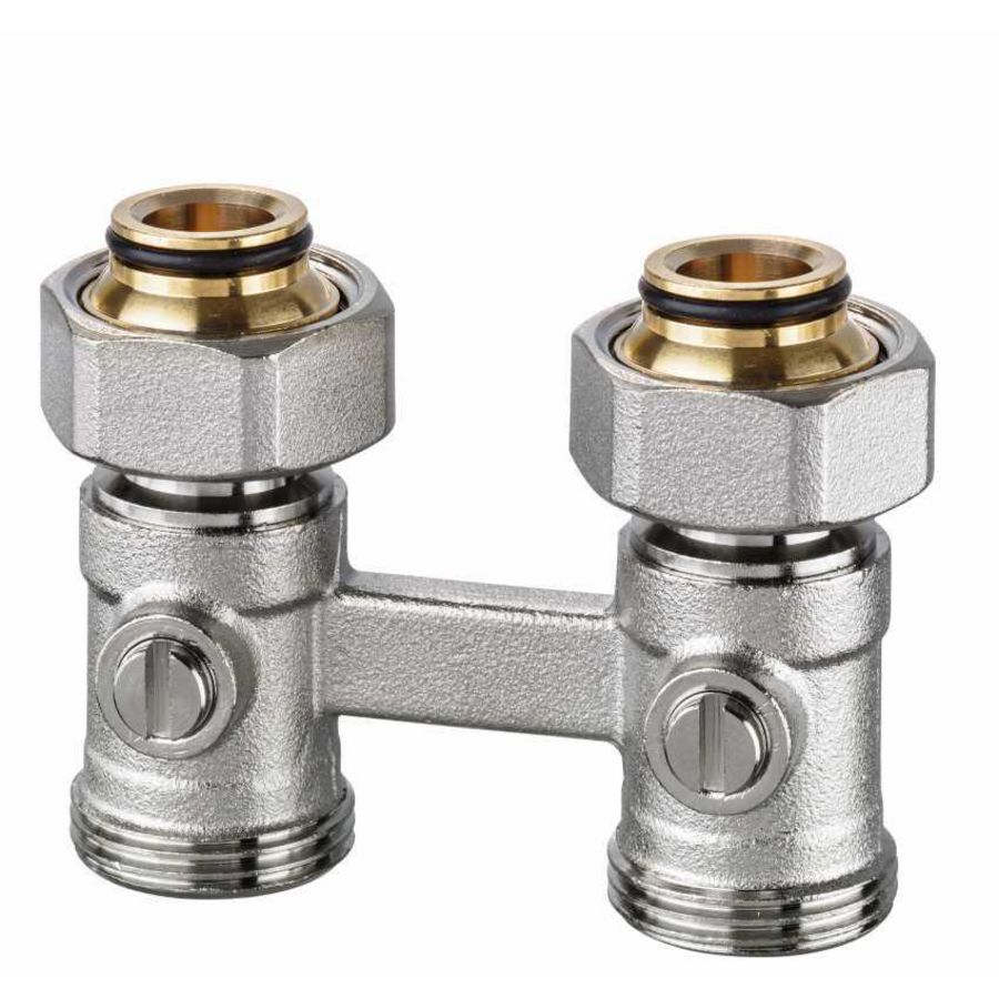 H-onderblok Vekotrim recht hoh 50mm 3/4"wartel 2-pijpssysteem IMI Heimeier