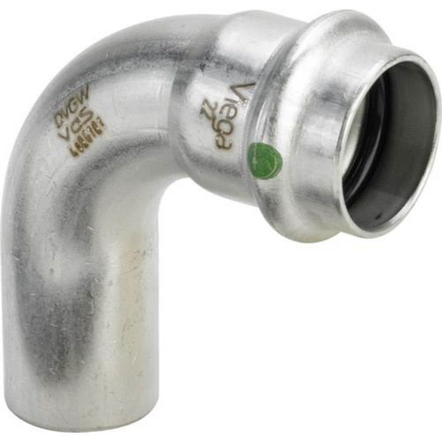 Insteekbocht 90° SANPRESS Inox spie x persaansluiting 22mm Viega