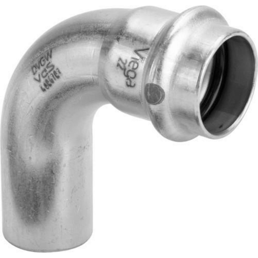 Insteekbocht 90° SANPRESS Inox spie x persaansluiting 22mm Viega
