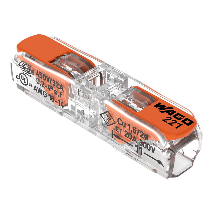 Verbindingsklemmen alle soorten geleiders max. 4mm 221-2411 Wago