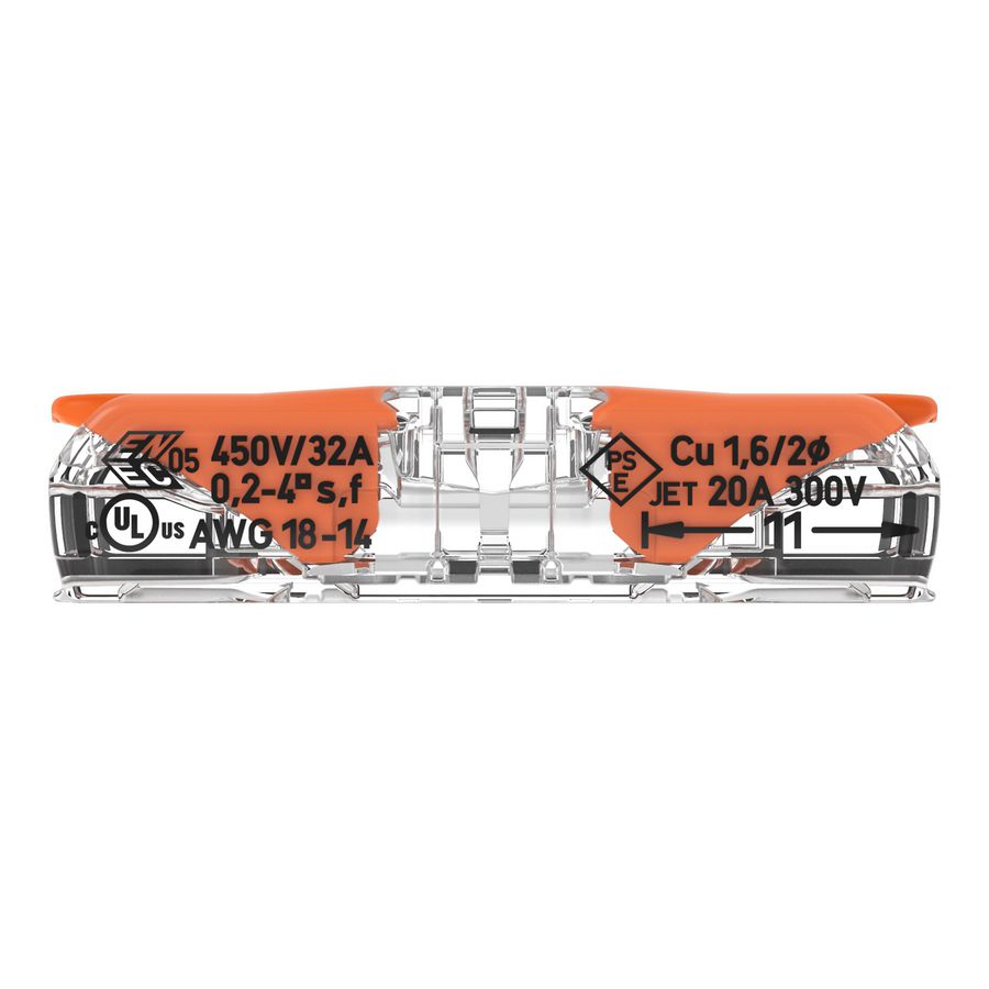 Verbindingsklemmen alle soorten geleiders max. 4mm 221-2411 Wago