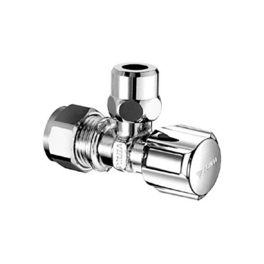 Hoekstopkraan chroom 15 knel x 10 knel Kiwa Schell