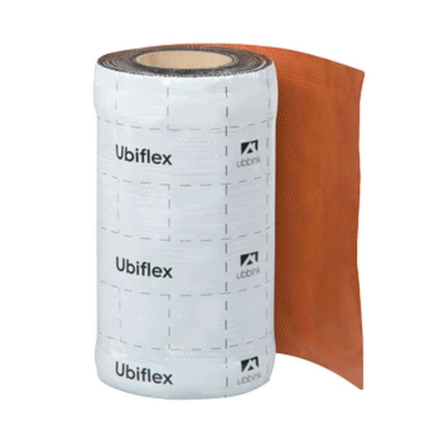 Rol a 5mtr. UBIFLEX FINIO loodvervanger 300mm zelfklevend rood Ubbink
