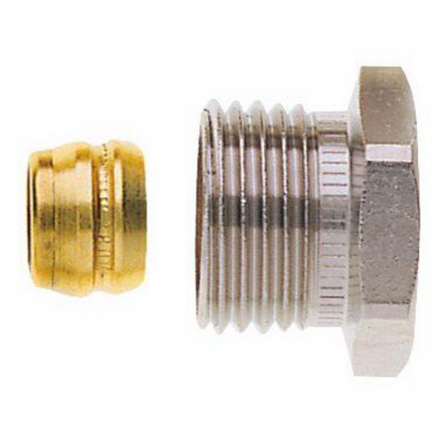 Klemset 1/2" x 15mm messing vernikkeld IMI Heimeier