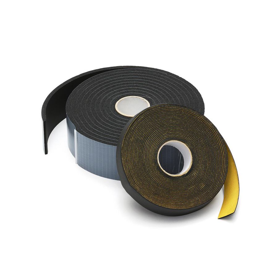 Rol a 15m. afdichtband zwart elastomeer tape breedte 50mm d=3mm Air Spiralo