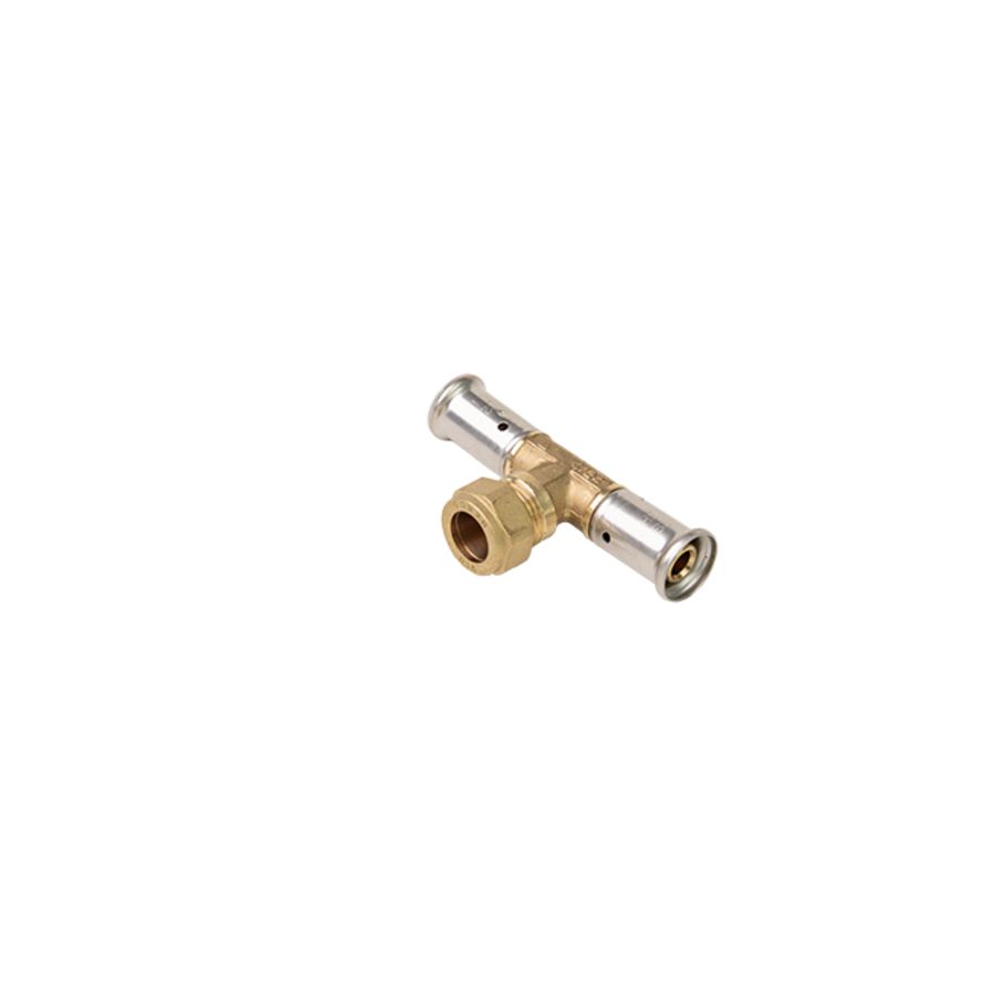 T-koppeling verlopend 43P 16x15x16mm persaansluiting x klem x pers Henco