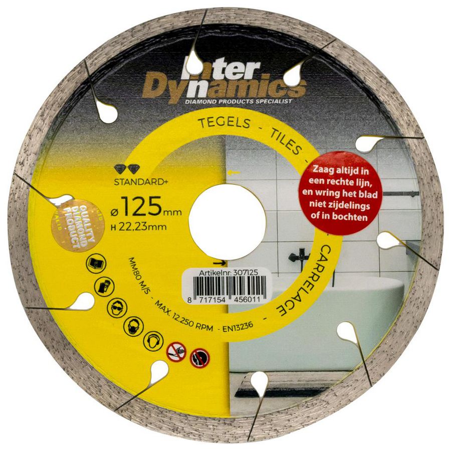 Diamantzaagblad Tegel Standard+ 125mm asgat 22.23mm ASF Fischer