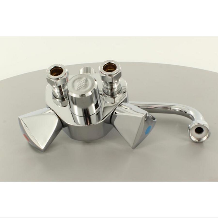 Inlaatwandmengkraan 1/2"aansl.  met onderuitloop sprong 225mm Itho Daalderop