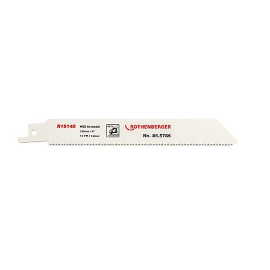 Set a 5 reciprozaagbladen universeel R1514S hss bimetaal 150x20x0.90 14 TPI ROTHENBERGER