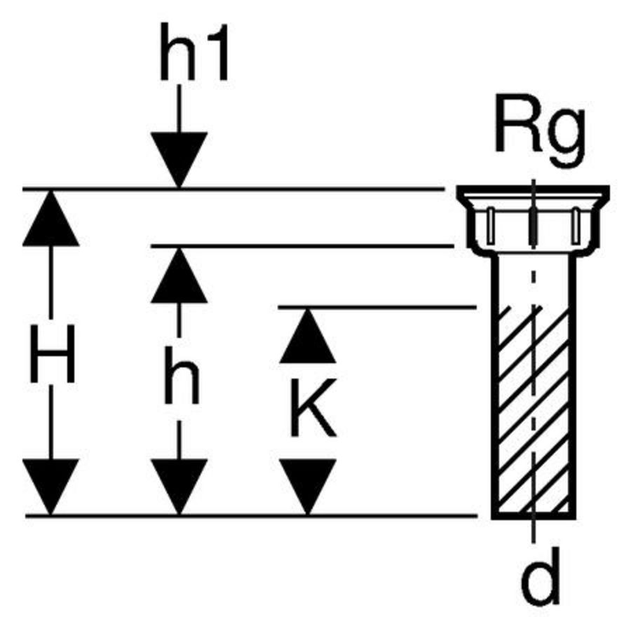 PE aansluitstuk d48 met 60x1/8" binnendraad Geberit