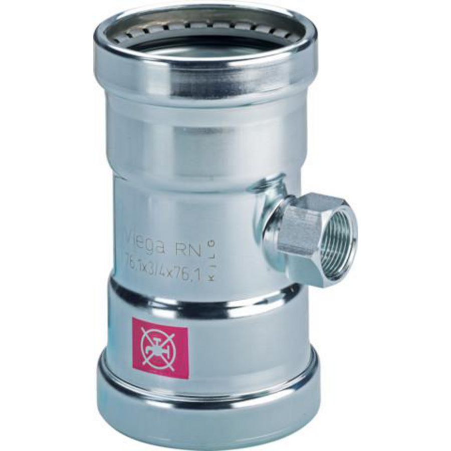 T-koppeling verlopend persaansluiting PRESTABO-XL 76,1x3/4"bn.x76,1mm1117.2XL Viega