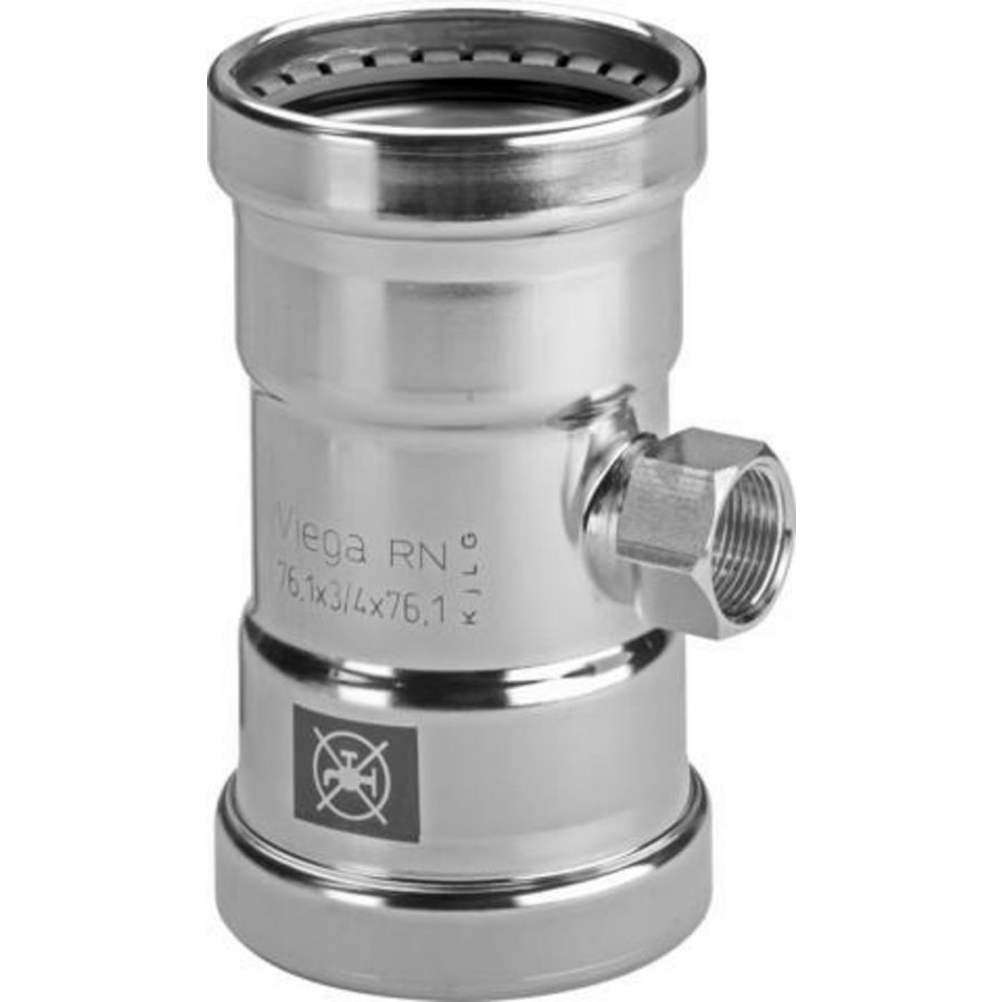 T-koppeling verlopend persaansluiting PRESTABO-XL 76,1x3/4"bn.x76,1mm1117.2XL Viega
