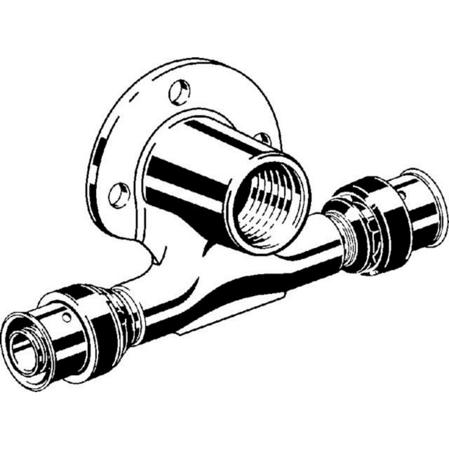 Muurplaat-T-koppeling SMARTPRESS 20x1/2" bn. brons 67243 VVE=5 Viega