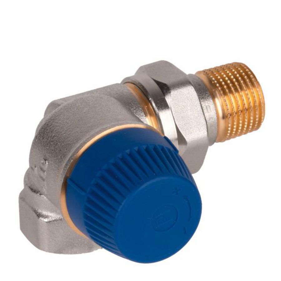 Radiatorafsluiter Dubbel haaks links DN15 met 1/2" bn Resideo