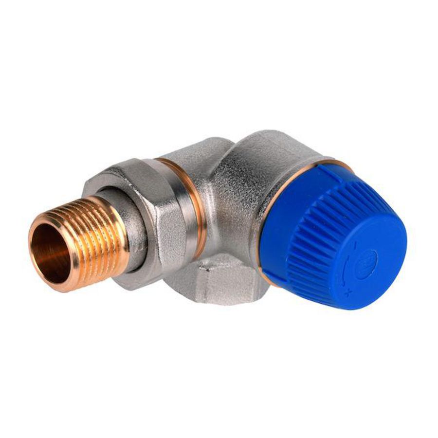 Radiatorafsluiter Dubbel haaks rechts DN15 met 1/2" bn Resideo