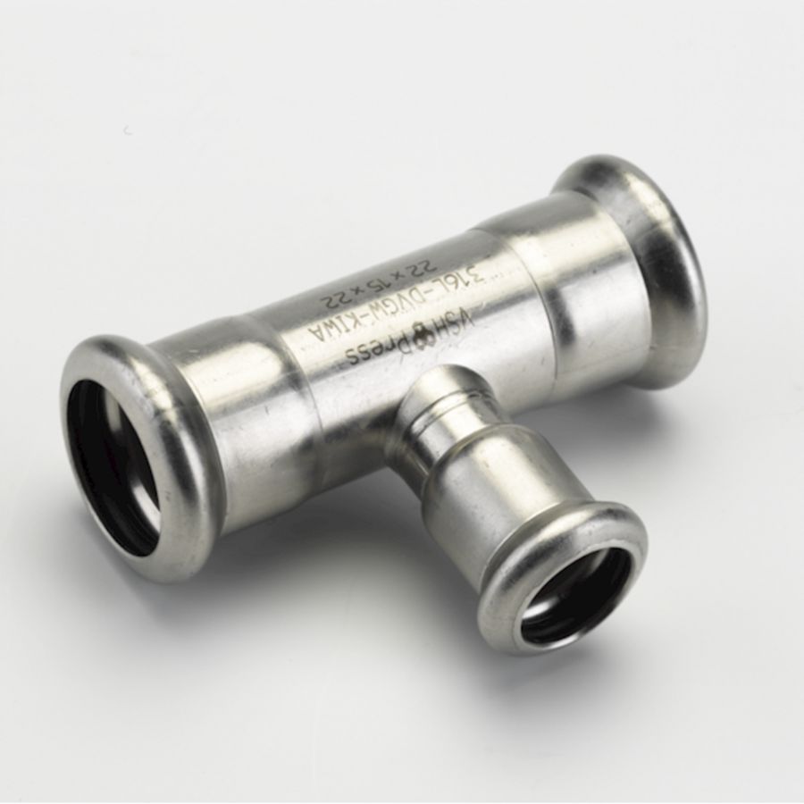 T-koppeling verlopend Xpress RVS 22x15x22mm R2715 (test cth) VSH