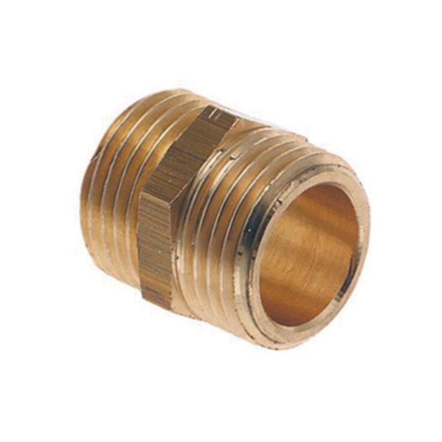 Dubbele nippel messing 1.1/4" bt. Bonfix