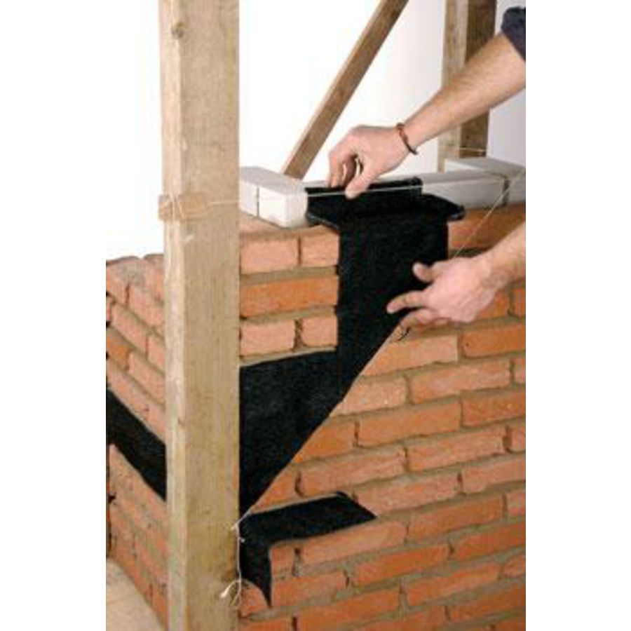 Rol a 12mtr. UBIFLEX loodvervanger 150mm zwart Ubbink