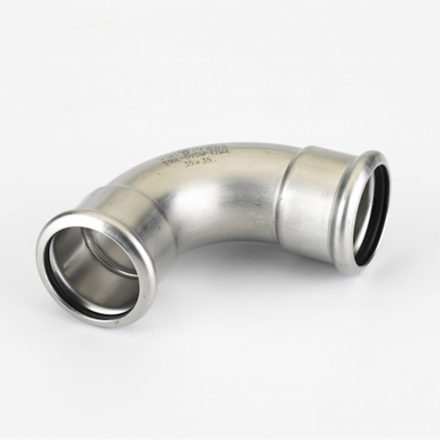 Bochtkoppeling 90° XPress RVS 76,1x76,1mm R2708 (test cth) VSH