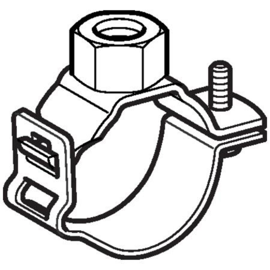 Polyethyleen (PE) beugel met moer 1/2" 75mm Geberit