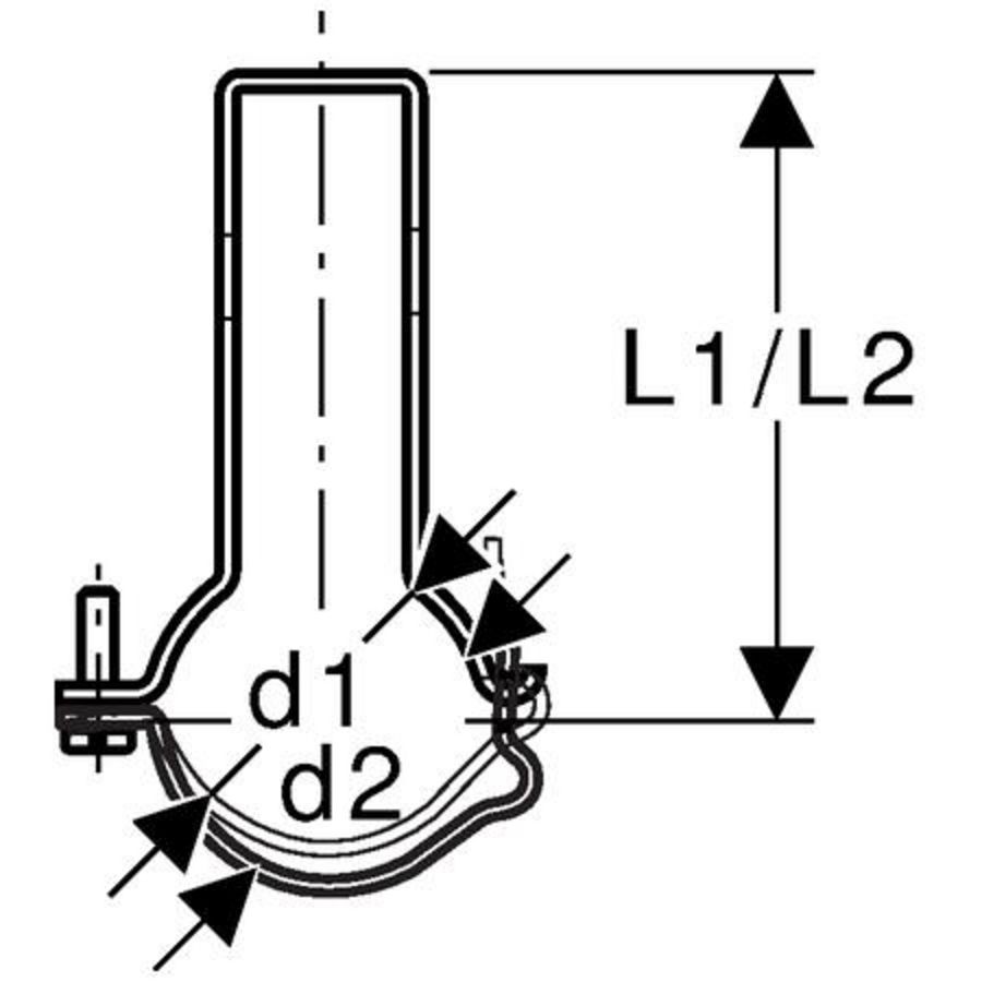 Polyethyleen (PE) PluviaFix beugel 63mm Geberit
