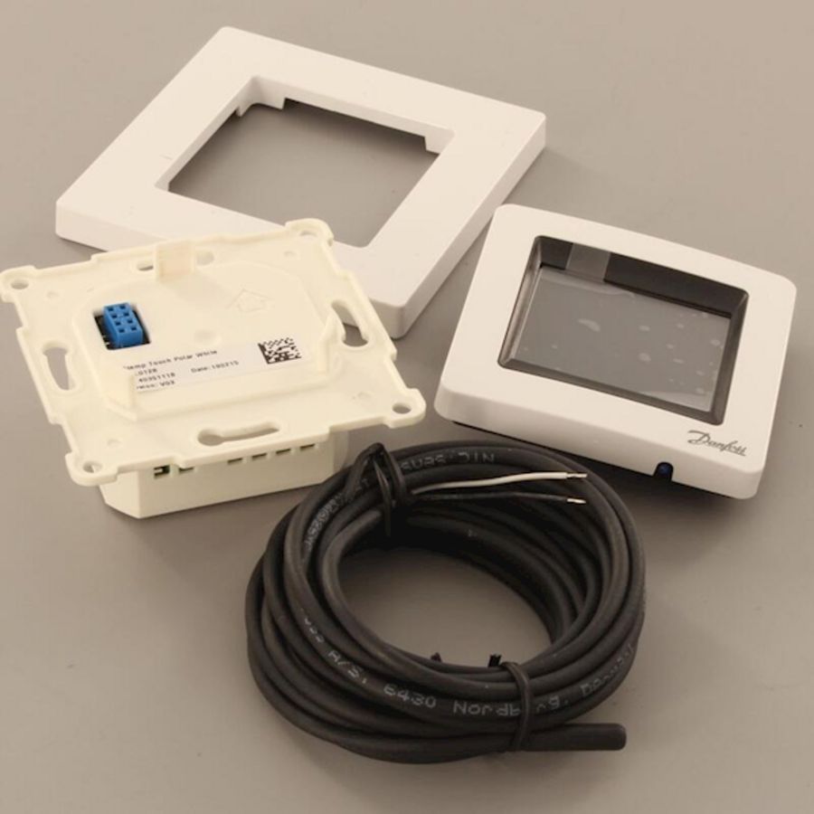 Klokthermostaat Ectemp Touch wit tbv elektr. vloerverwarming Danfoss