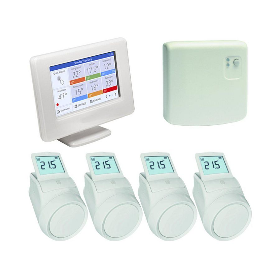 Evohome Wi-Fi colour zoneregeling 4-zone ketelaansturing aan/uit incl. 4 knoppen HR92 Resideo