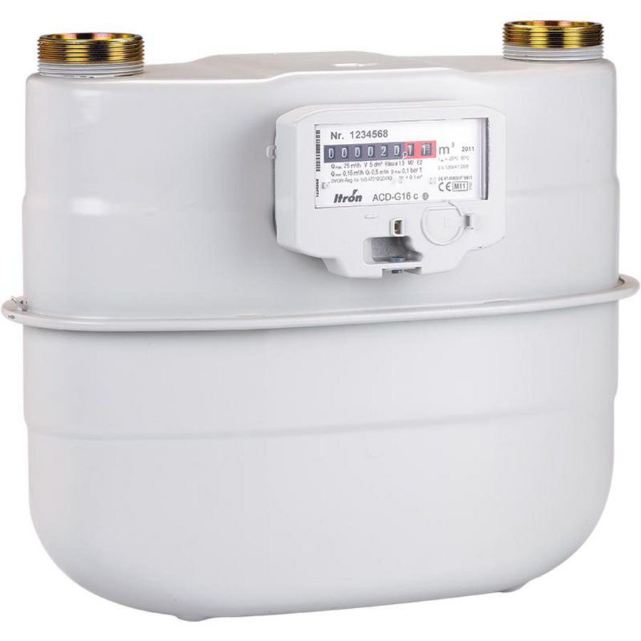 Balgengasmeter G16 1.1/2" 25 Nm³/h hoh 300mm excl. koppeling Itron