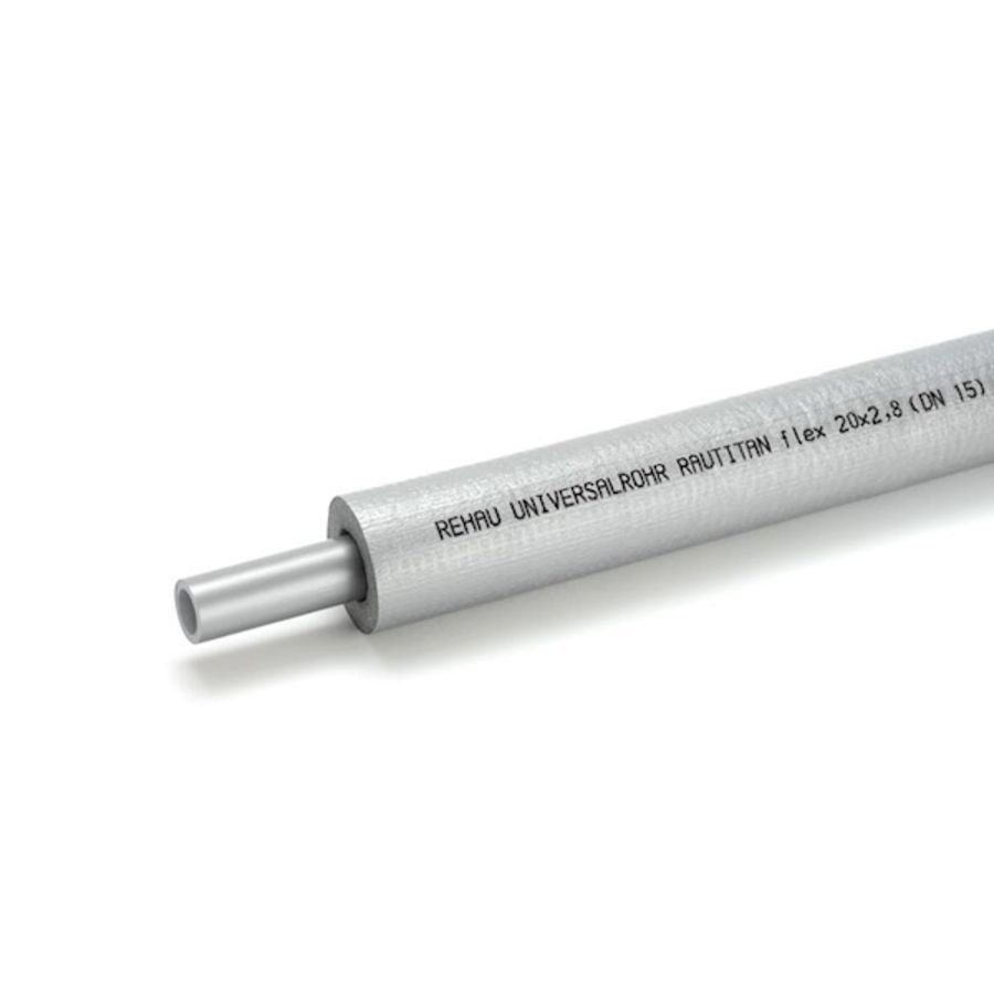Rol a 25m. kunststof buis RAUTITAN Flex 20x2,8mm + isolatie 13mm REHAU